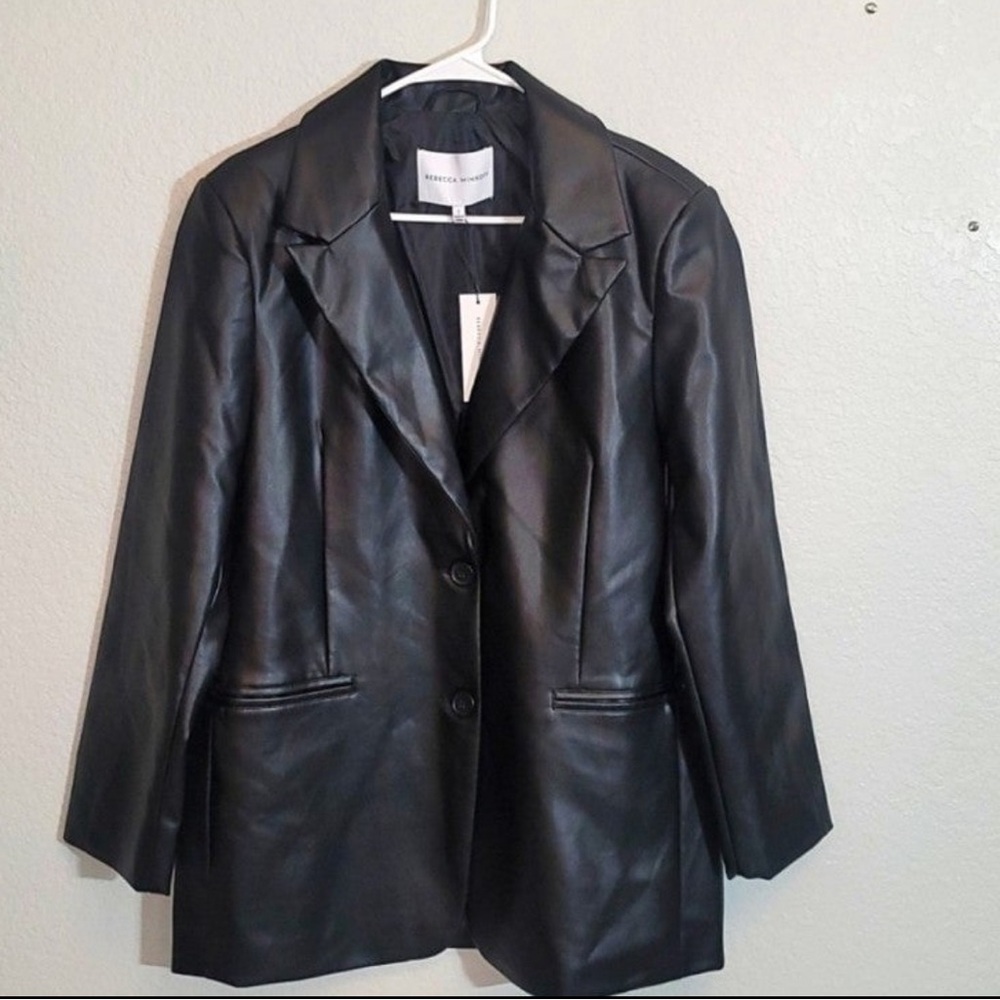 Rebecca Minkoff faux Lambskin Leather Blazer